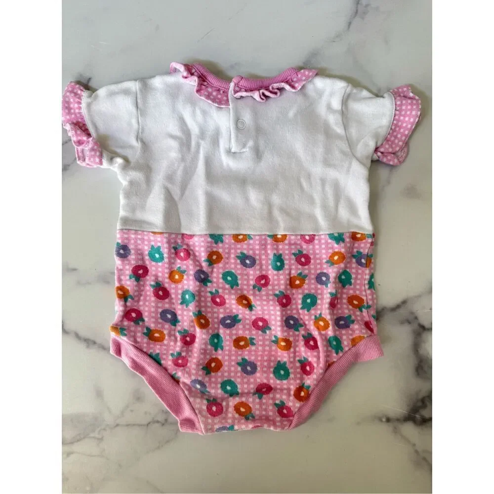Hush puppies Baby girl 80s 90s retro vintage 3-6 month floral ruffle